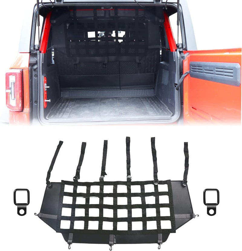 G Pet Net Vehicle Safety Mesh Dog Barrier Fit for Ford Bronco Accessories 2021-2025 4-Door, Rear Seat Isolation Net for Trunk Cargo Area, Upgrade Car Pet Divider fits for Medium, Large Pets - Image 1